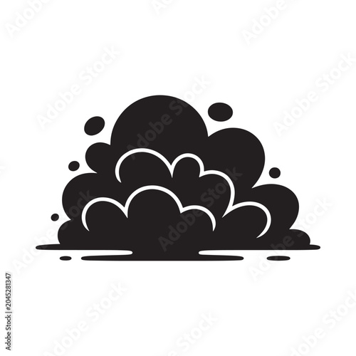 Photography Explosion Silhouette With Bubbles Black And White Graphic