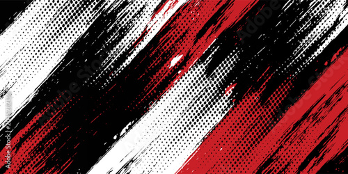 Foto Gaming esport background striking stripes electric banner vector illustration design red black grunge brush wing comic pattern modern abstract concept livery stripes decal paint splash splatter