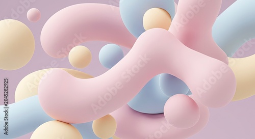Soft Pastel Abstract Shapes Floating Background