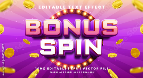 Bild auf Leinwand Editable bonus spin text effects, modern colors.