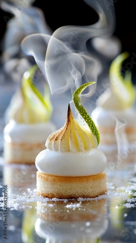 Experience the perfect combination of sweetness and tang in this metallic dessert display.