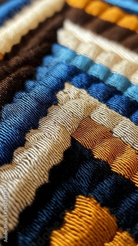 A detailed close-up of diagonal herringbone fabric showcasing a rich texture.