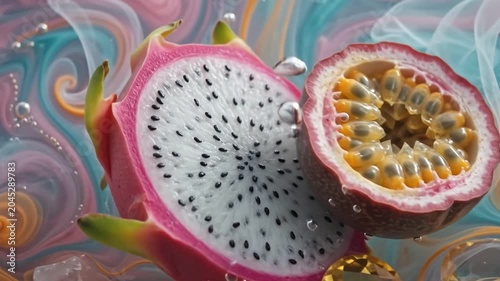 Multisensory Liquid Art with Crystals and Tropical Fruits