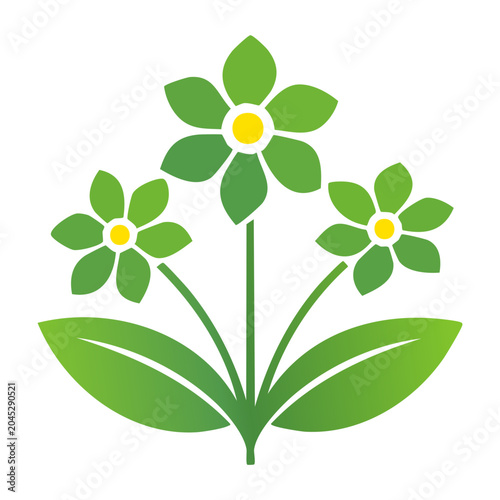 Green flower icon with yellow center and leaves