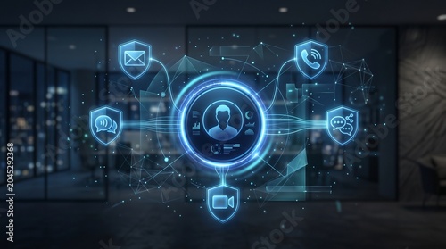 Omnichannel CRM Customer Data Management Interface in Modern Office