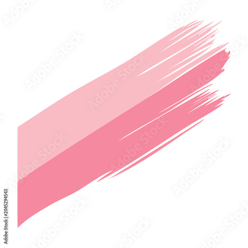 Pink paint stroke on transparent background