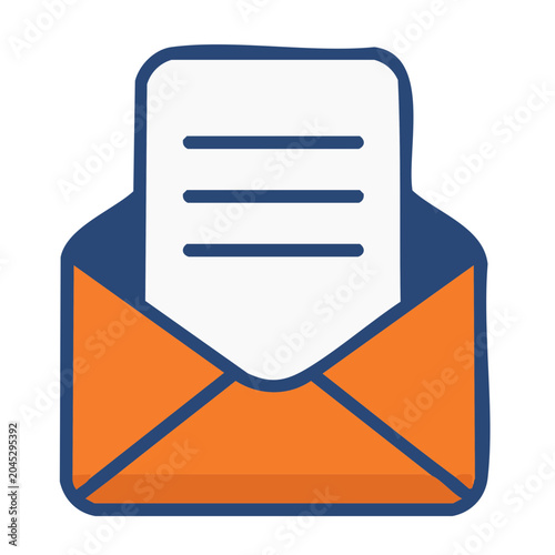 Email icon with letter in envelope