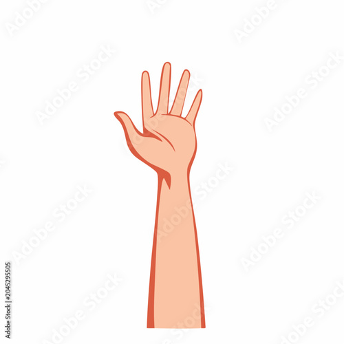 Raised Hand with Open Palm