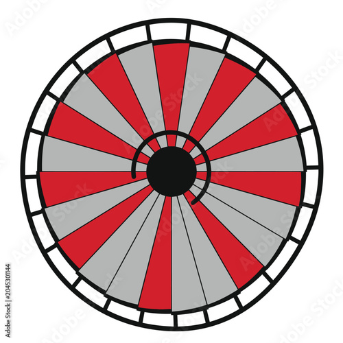 Red and gray wheel graphic design.