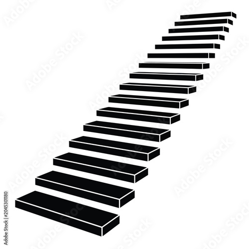 Black piano keys on white background.