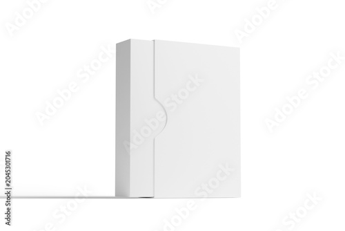 3D illustration. Product box mockup opening