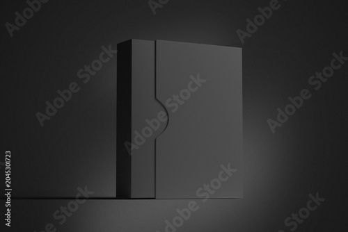 3D illustration. Product box mockup opening