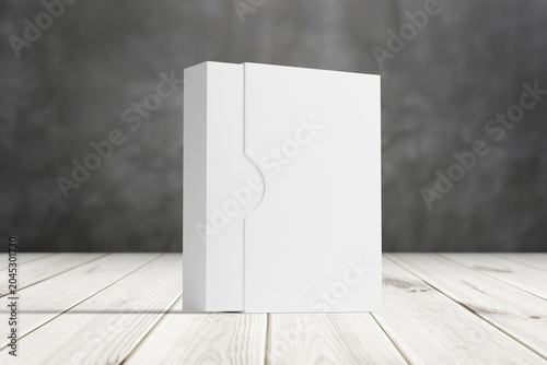 3D illustration. Product box mockup opening