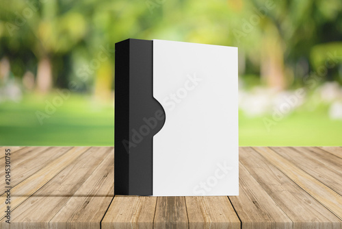 3D illustration. Product box mockup opening