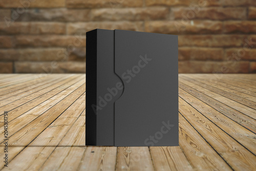 3D illustration. Product box mockup opening