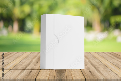 3D illustration. Product box mockup opening