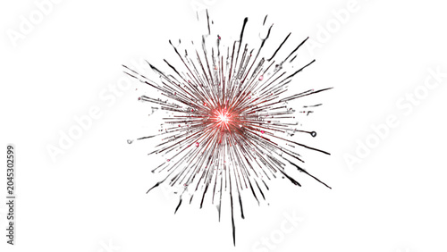 Explosion of colorful sparks occurs outdoors