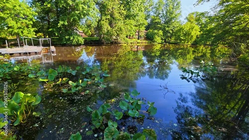 The park is famous for its picturesque pond.