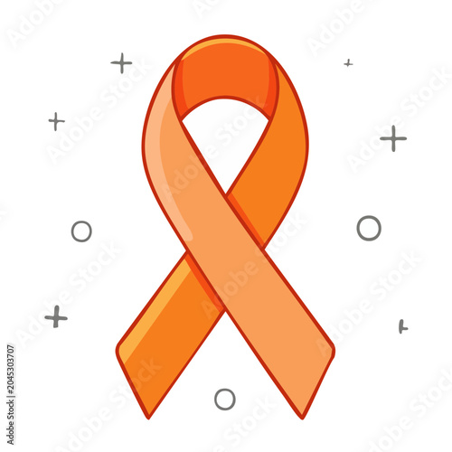 Orange awareness ribbon symbol