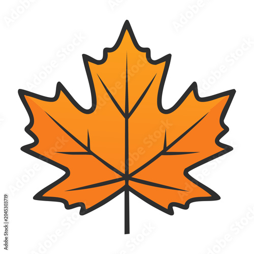 Orange maple leaf icon