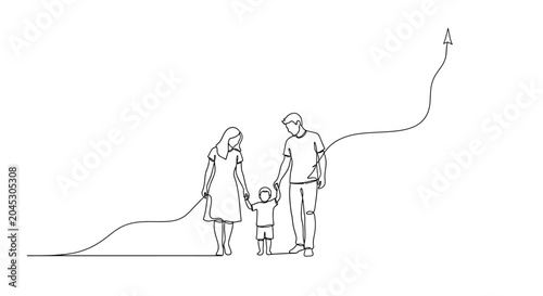Family Silhouette Line Art: Growth, Future, Happiness, Togetherness, Journey