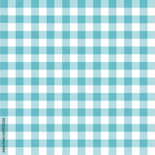 Teal Blue gingham check pattern background, cute seamless pastel grid texture