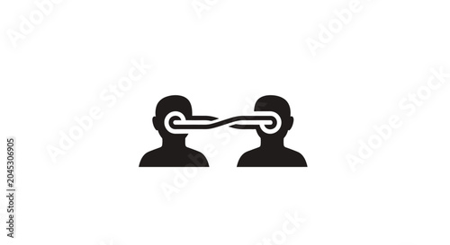 Two people connected in communication.