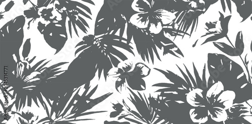 Tableau sur toile Vintage seamless vector pattern featuring an elegant floral design with beautifu