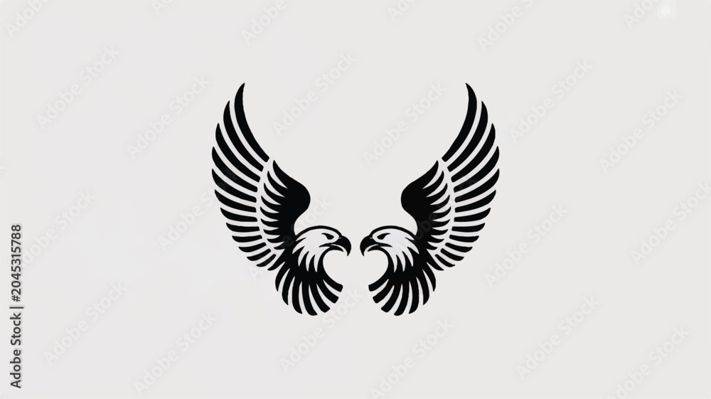 Fototapeta premium Two black winged birds spread their wings