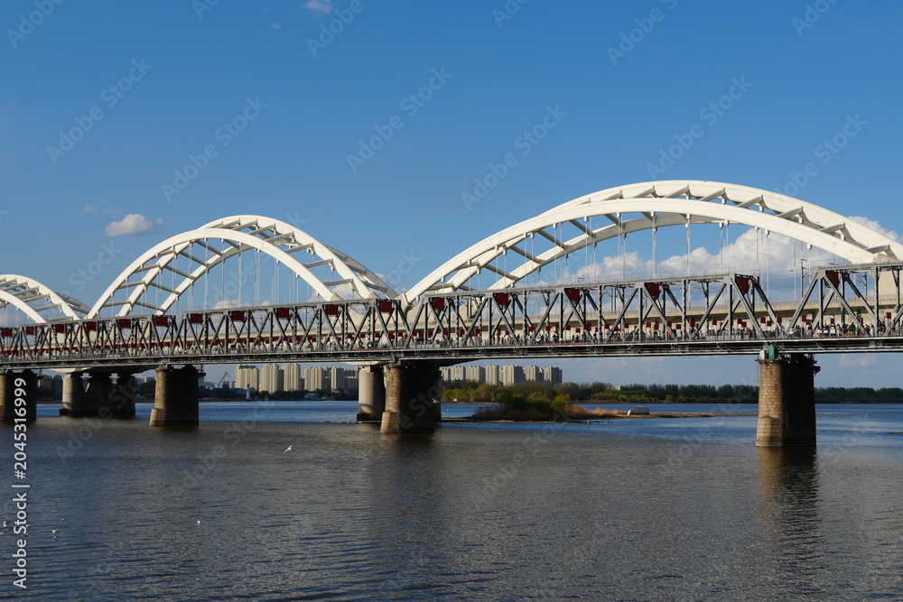 Fototapeta premium bridge over Harbin Songhua River