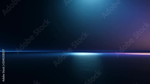 Serene Abstract Light Reflection in Dark Space with Colorful Glow