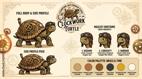 Foto Detailed illustration of a turtle with design elements.