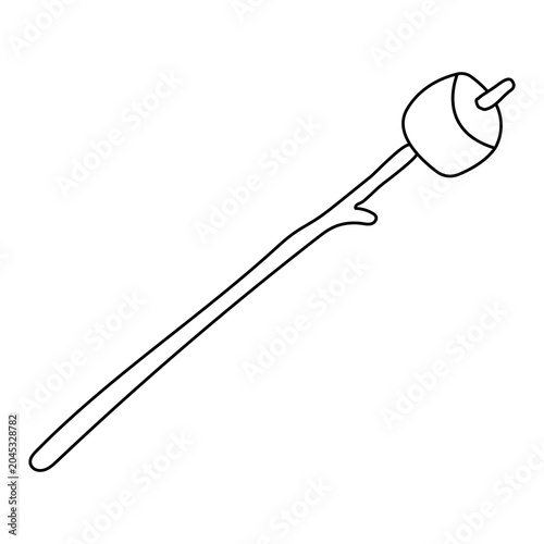 marshmallow on a stick smore illustration