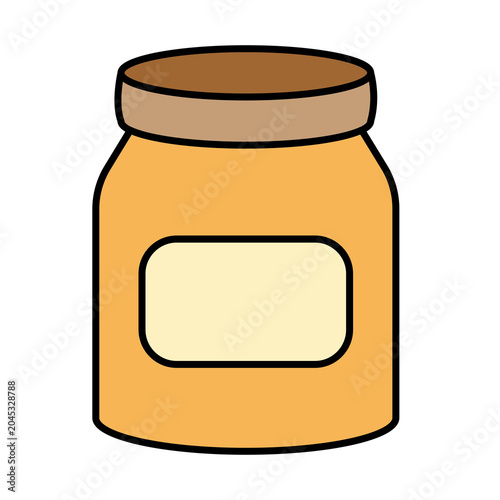 vector illustration of a jar of food or empty colored jar