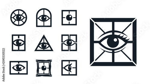Tableau sur toile All-Seeing Eye Symbols: Mysticism, Conspiracy, Enlightenment, Secret Societies,