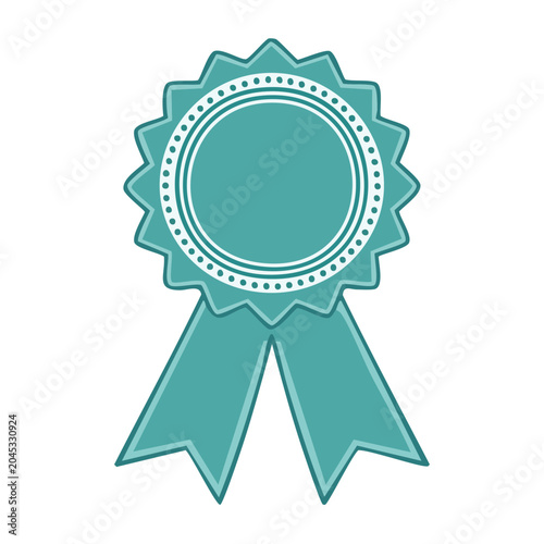 Teal award ribbon icon with blank center