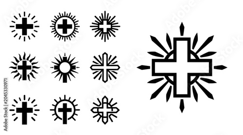 Quadro su tela Christian Cross Symbols Collection