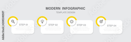 Infographic frame with 4 steps or options. Template for graph, diagram, presentations.
