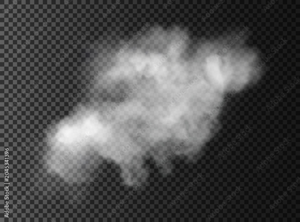 Naklejka premium Fog or smoke isolated transparent special effect. White vector cloudiness, mist or smog background.