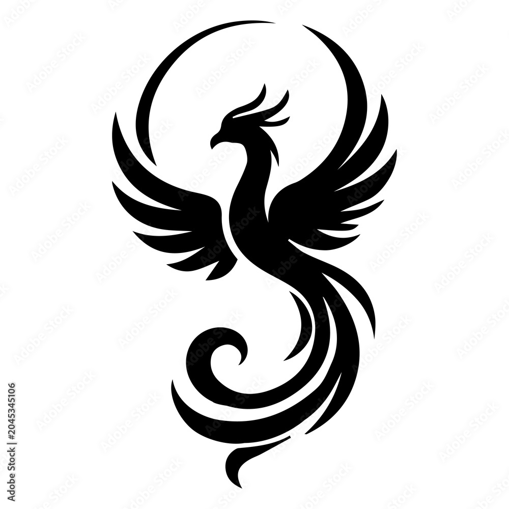Fototapeta premium Black infinity bird logo illustration with modern vector design, symbolizing freedom, continuity, and endless possibilities.