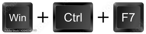 Photography win ctrl f7 computer keyboard shortcut key button 3d icon symbol sign isolated o