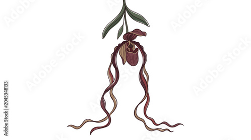Tablou pe pânză Red garlic hanging from stem.