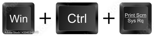 Obraz na płótnie win ctrl Print Screen  computer keyboard shortcut key button 3d icon symbol sign