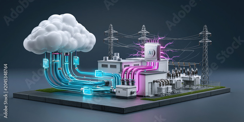 Cloud data transfer power grid artificial intelligence infrastructure network