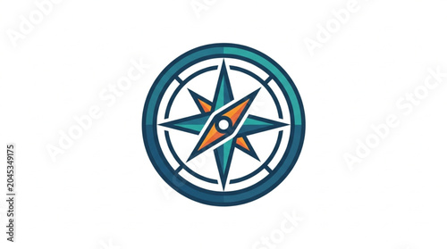 Obraz na plátne Compass Rose Icon Symbolizing Direction and Navigation.