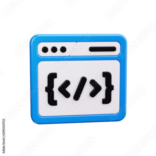 Fotografia code brackets 3d render icons