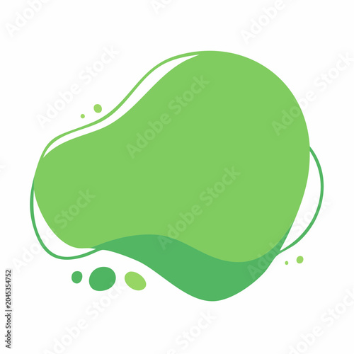 Abstract Green Blob Shape with Outline