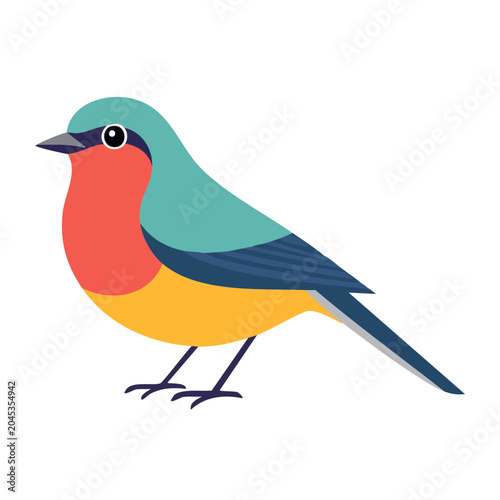 Stylized flat design bird illustration