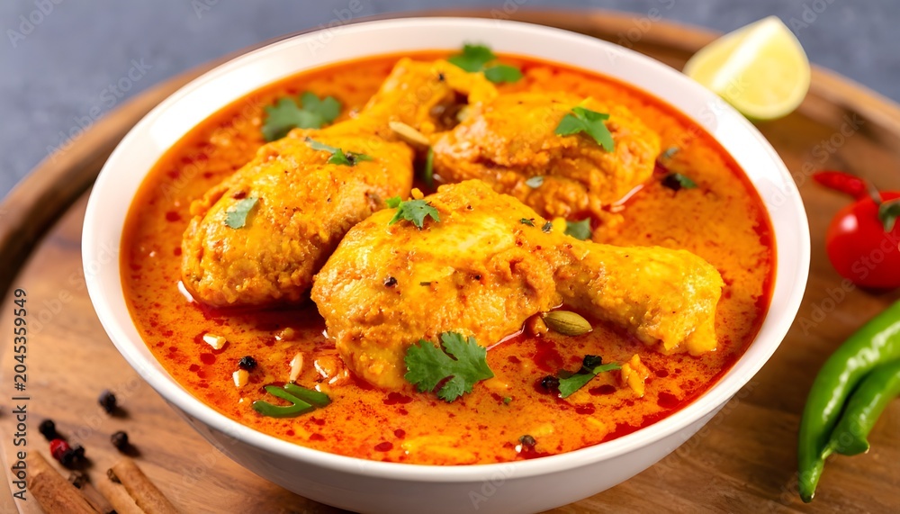 Fototapeta premium creamy indian butter chicken curry with aromatic spices