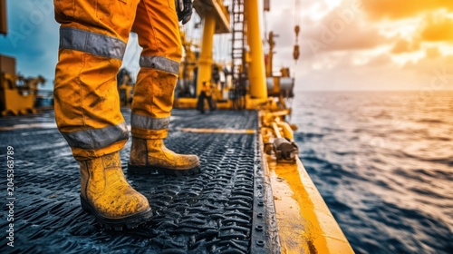 Close-Up of Machinery on Offshore Drill Deck